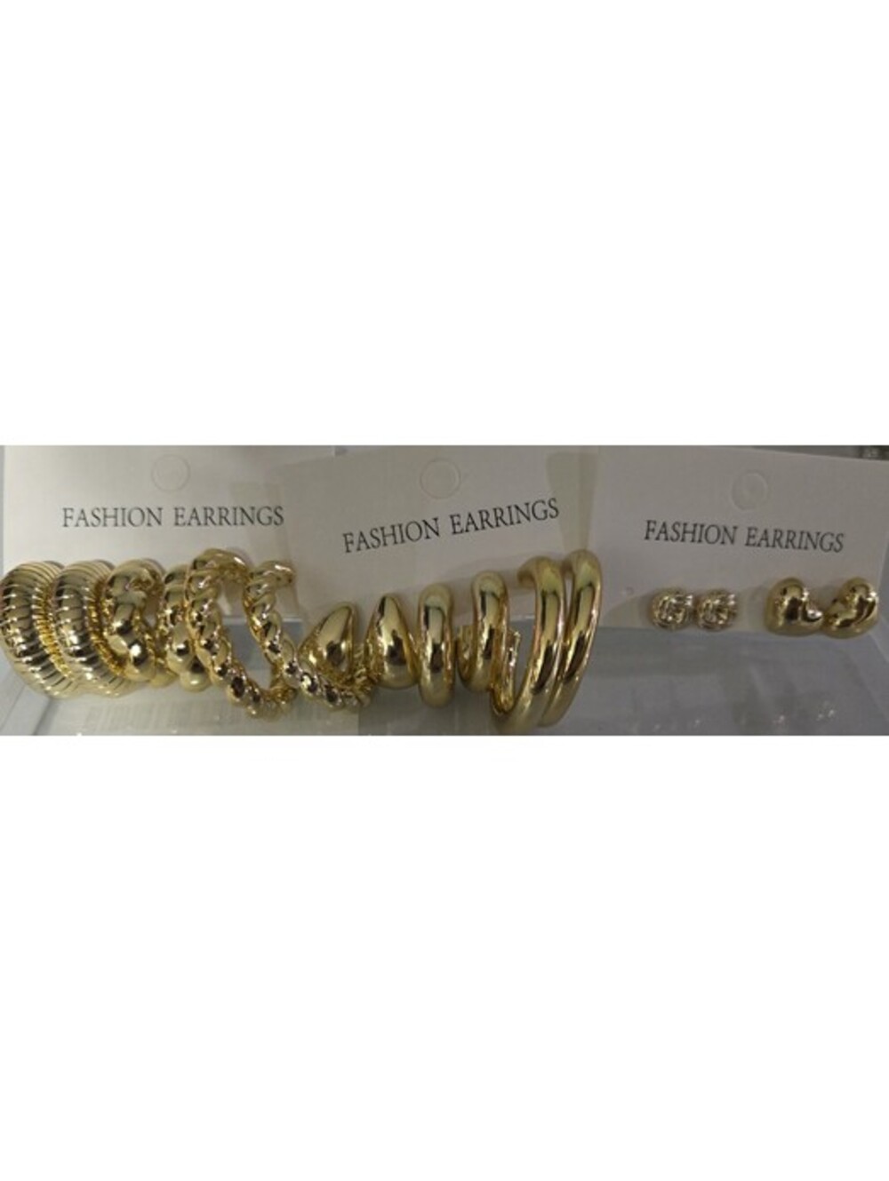 8 Pairs Chunky Gold Hoop Earrings Women Gold Plated Lightweight Hypoallergenic